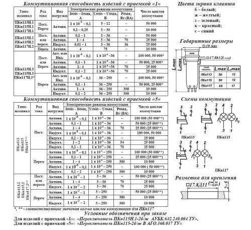 ПКН117-3ж/жВ переключатель фото 3
