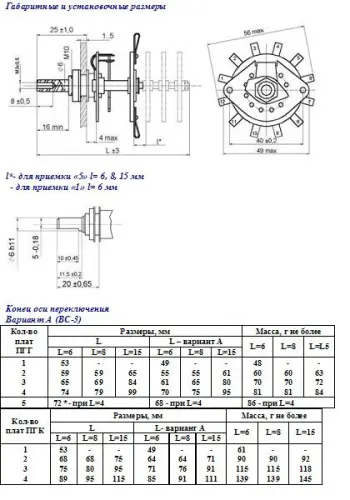 ПГК-3П4Н-К8 переключатель галетный фото 4 ПГК-3П4Н-К8 переключатель галетный фото 4